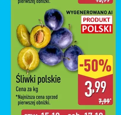 Śliwki polskie promocja w Aldi