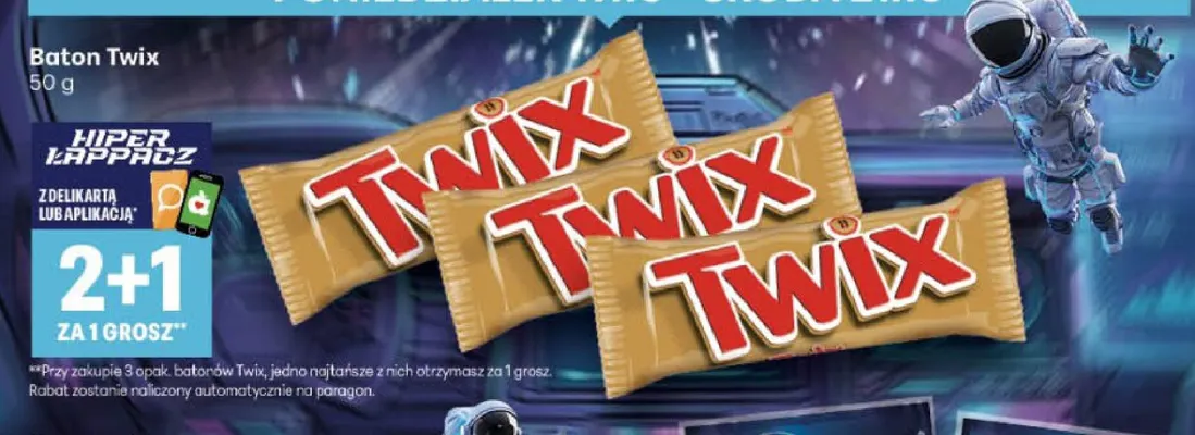Baton Twix promocja w Delikatesy Centrum
