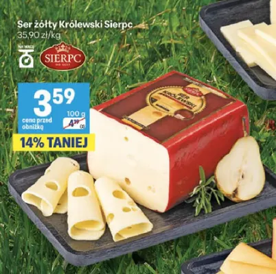 Ser żółty Królewski Sierpc promocja w Delikatesy Centrum