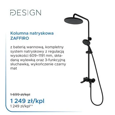Kolumna natryskowa Design Zaffiro promocja w Blu Salony Łazienek