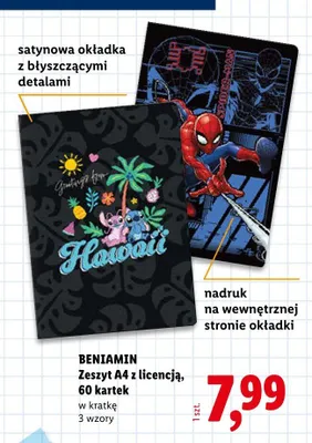 Zeszyt A4 z licencją Beniamin 60 kartek promocja w Lidl