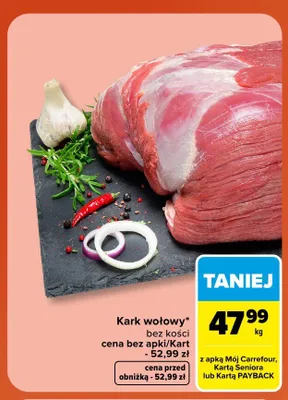 Kark wołowy bez kości promocja w Carrefour Market