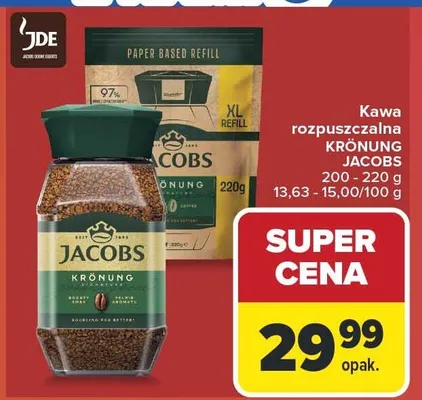 Kawa rozpuszczalna kronung promocja w Carrefour