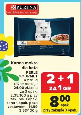 Karma mokra dla kota Gourmet 4x85g promocja w Carrefour Market