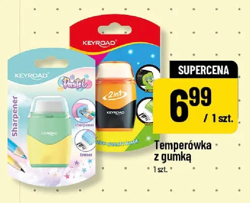 Temperówka z gumką Keyroad promocja w POLOmarket