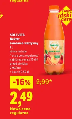 Nektar owocowo-warzywny Solevita promocja w Lidl