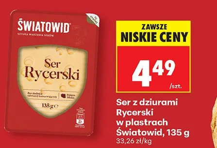 Ser z dziurami Rycerski w plastrach Światowid promocja w Biedronka