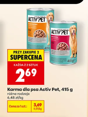 Karma dla psa Activ Pet z wołowiną promocja w Biedronka