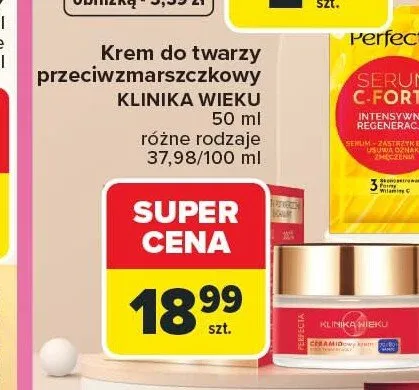 Krem do twarzy przeciwzmarszczkowy Perfecta Klinika Wieku promocja w Carrefour