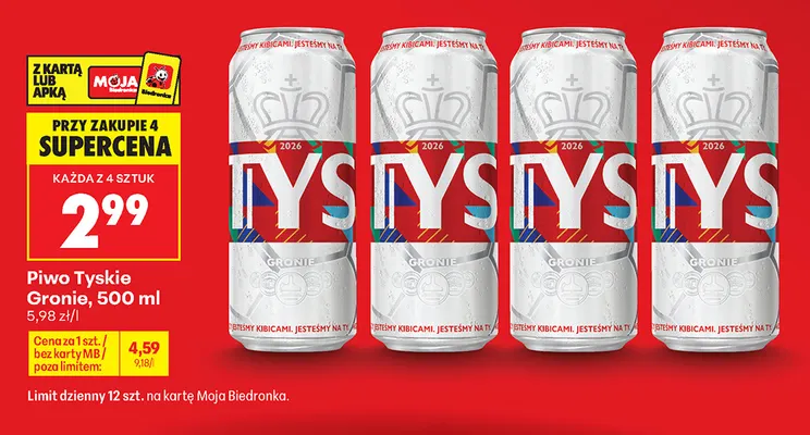 Piwo Tyskie Gronie promocja w Biedronka