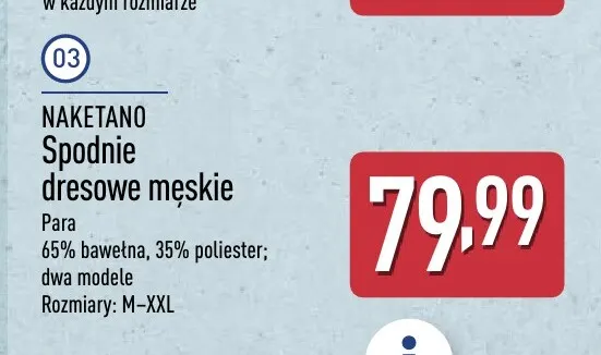 Spodnie dresowe męskie Naketano promocja w Aldi