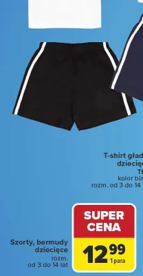 Bermudy dziecięce TEX promocja w Carrefour