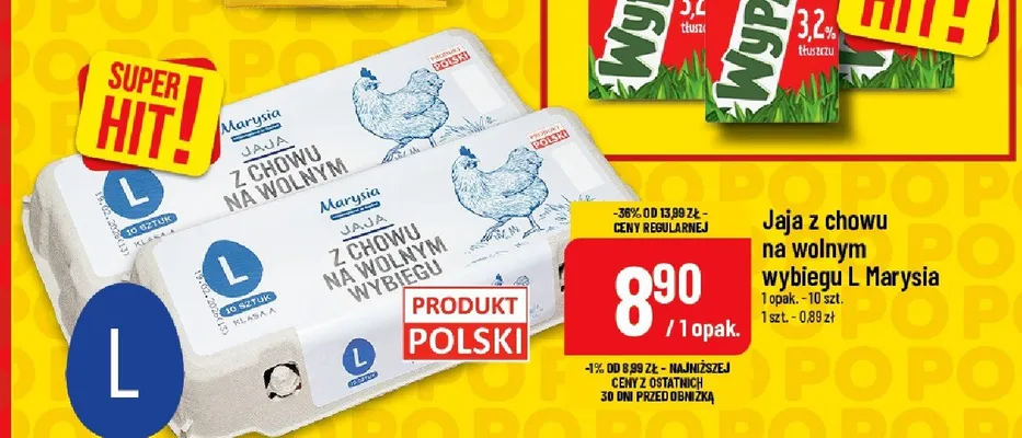 Jaja z chowu na wolnym wybiegu L Marysia promocja w POLOmarket