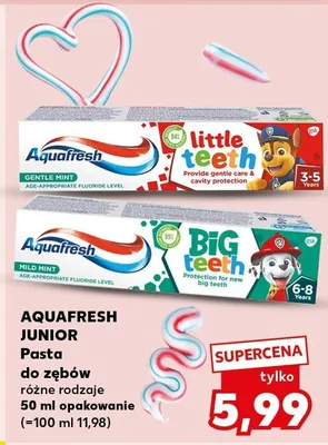 Pasta do zębów różne rodzaje Junior, Big Teeth promocja w Kaufland