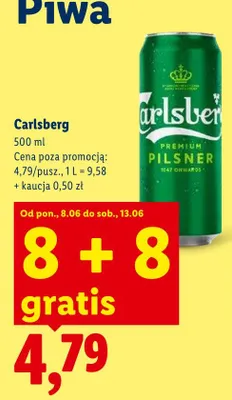 Piwo Carlsberg Premium Pilsner promocja w Lidl