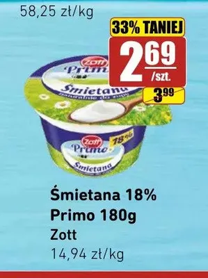 Śmietana 18% Primo Zott promocja w API Market