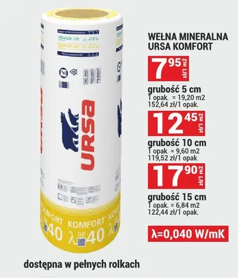 Wełna mineralna Ursa Komfort promocja w Merkury Market