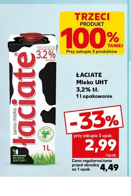 Mleko UHT 3,2% tł. Łaciate promocja w Kaufland