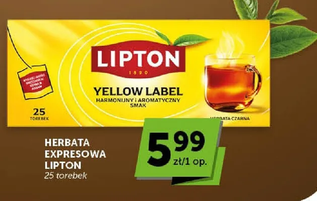Herbata ekspresowa Lipton Yellow Label promocja w Euro Sklep
