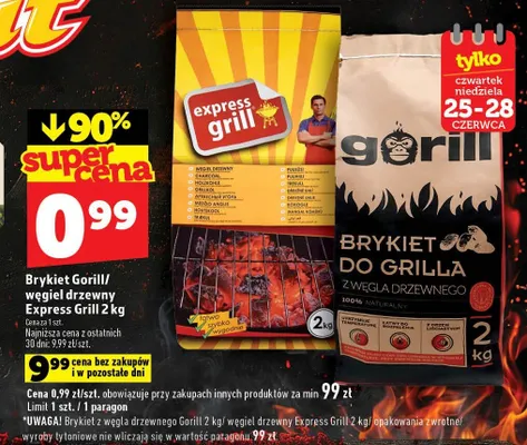 Węgiel drzewny Express Grill promocja w TOPAZ