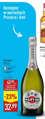 Wino musujące Martini Asti promocja w Aldi