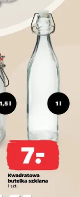 Kwadratowa butelka szklana 1 l promocja w Netto