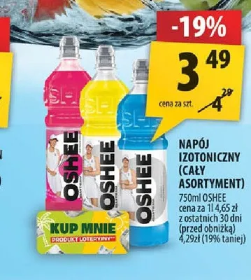Napój izotoniczny Oshee promocja w Arhelan
