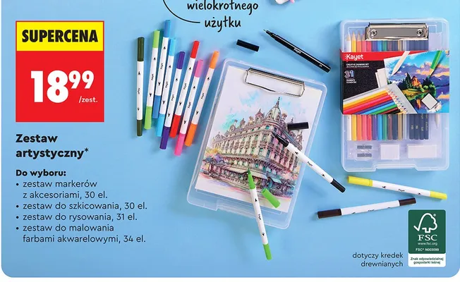 Zestaw do szkicowania Kayet promocja w Biedronka
