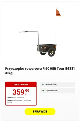 Przyczepka rowerowa FISCHER Tour promocja w Media Expert