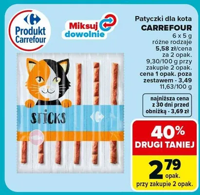 Patyczki dla kota różne rodzaje promocja w Carrefour