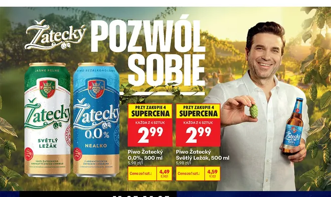 Piwo bezalkoholowe Žatecký 0,0% promocja w Biedronka