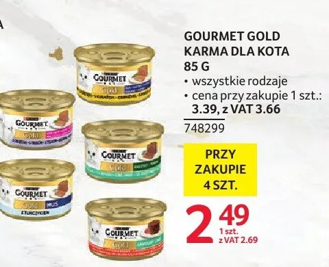 Karma dla kota Gourmet Gold 85 g - wszystkie rodzaje promocja w Selgros