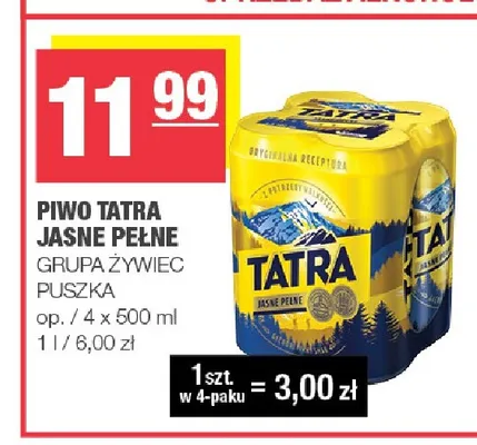 Piwo Tatra 4-pak promocja w SPAR