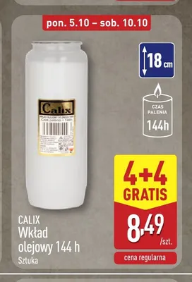Wkład olejowy 144 h Calix promocja w Aldi