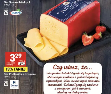 Ser Podlasiok z dziurami promocja w Delikatesy Centrum