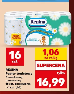 Papier toaletowy 3-warstwowy rumiankowy Regina promocja w Kaufland