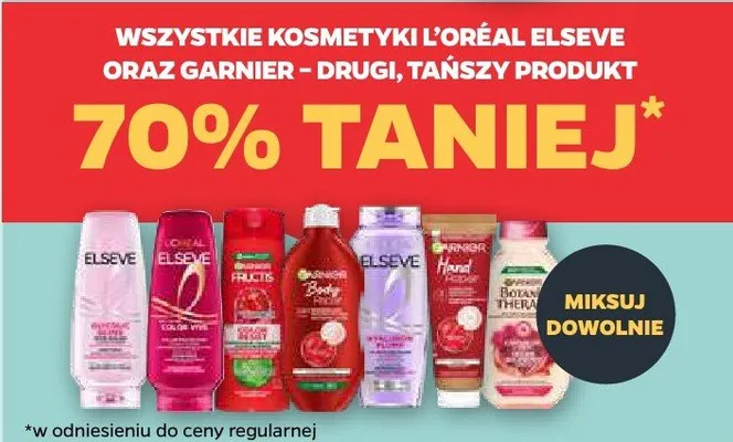 Kosmetyki L'Oréal Elseve oraz Garnier promocja w Netto
