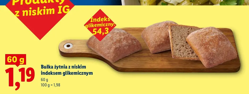 Bułka żytnia z niskim indeksem glikemicznym promocja w Lidl