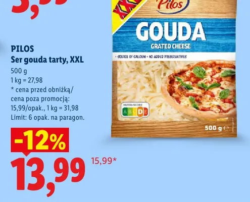 Ser gouda tarty XXL Pilos promocja w Lidl