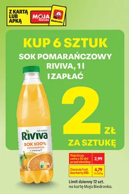 Sok pomarańczowy 1 l promocja w Biedronka
