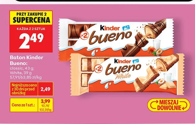 Baton Kinder Bueno White promocja w Biedronka
