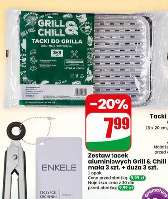 Zestaw tacek aluminiowych Grill & Chill mała 3 szt. + duża 3 szt. promocja w Dino