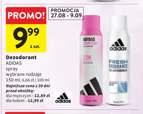 Dezodorant spray Adidas Fresh Endurance promocja w Intermarche