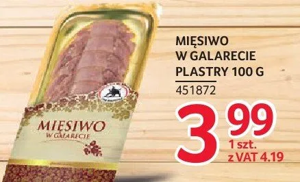 Mięsiwo w galarecie plastry ZMB Białystok 100 g promocja w Selgros