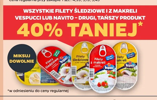 Filety śledziowe i z makreli Vespucci lub Navito promocja w Netto
