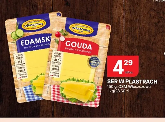 Ser edamski w plastrach Włoszczowa promocja w Chorten