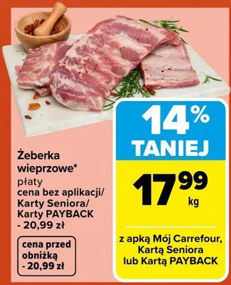 Żeberka wieprzowe promocja w Carrefour Market