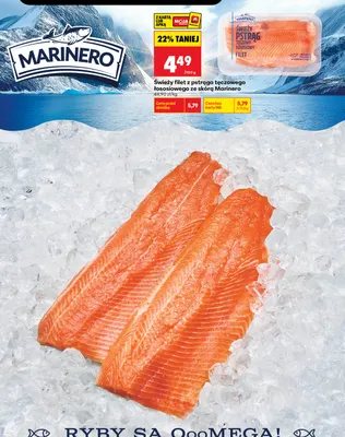 Świeży filet z pstrąga tęczowego łososiowego ze skórą Marinero promocja w Biedronka