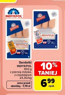 Serdelki z piersią indyka Indykpolki Indykpol promocja w Carrefour