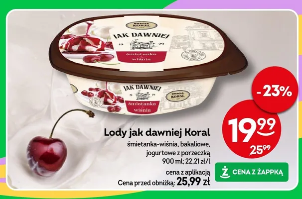 Lody jak dawniej Koral bakaliowe promocja w Żabka